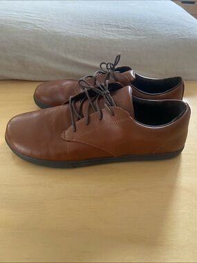 Men's Casual Brown Leather Derby Shoes - Sleek Lace-Up